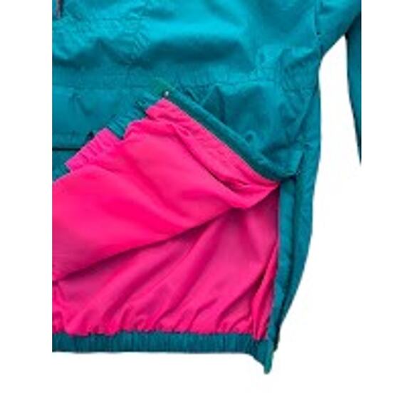 Profile Vintage Women's Half Zip Pullover Teal & Pink Jacket / Size Medium - Picture 9 of 11